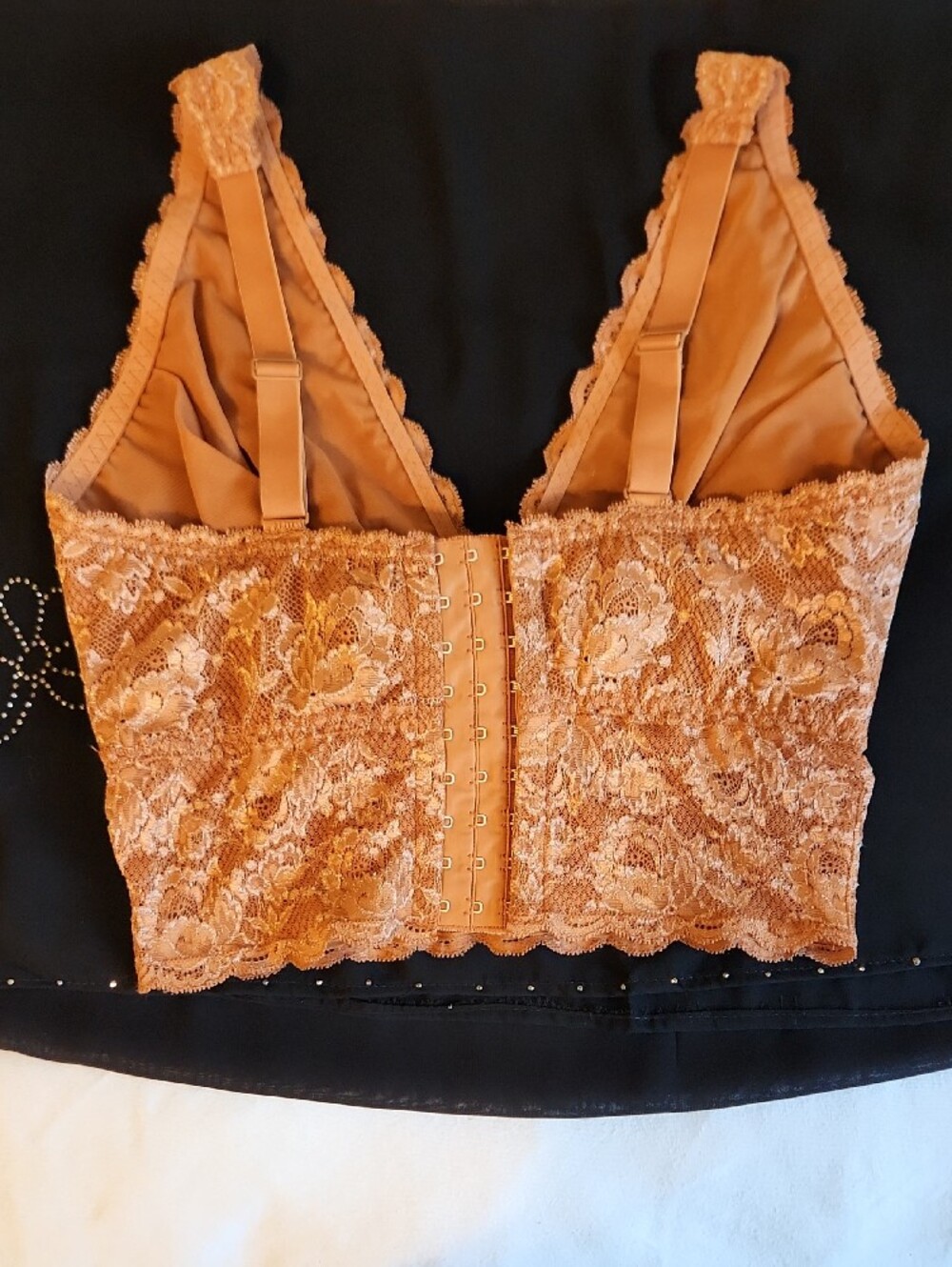EUC Cosabella Lace Curvy Plungie Longline Bralette in Cinnamon Italy Sz M - Picture 3 of 12